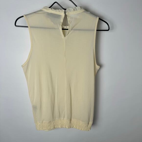The Limited Sleeveless Lace Detail Top Ruffle Neck Tank Blouse - Picture 6 of 7